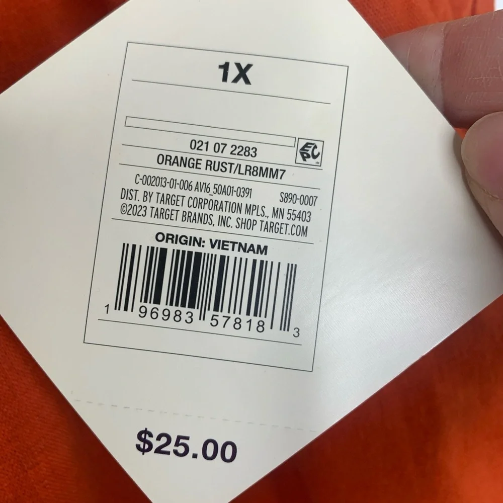 AVA & VIV SIZE 1X NEW LINEN BLEND SHORTS ORANGE RUST BELTED